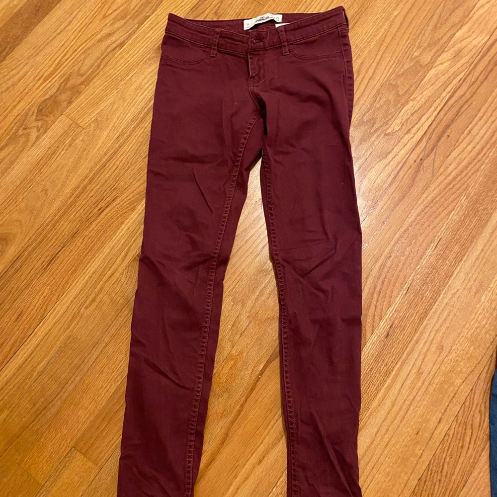 Hollister burgandy jeans